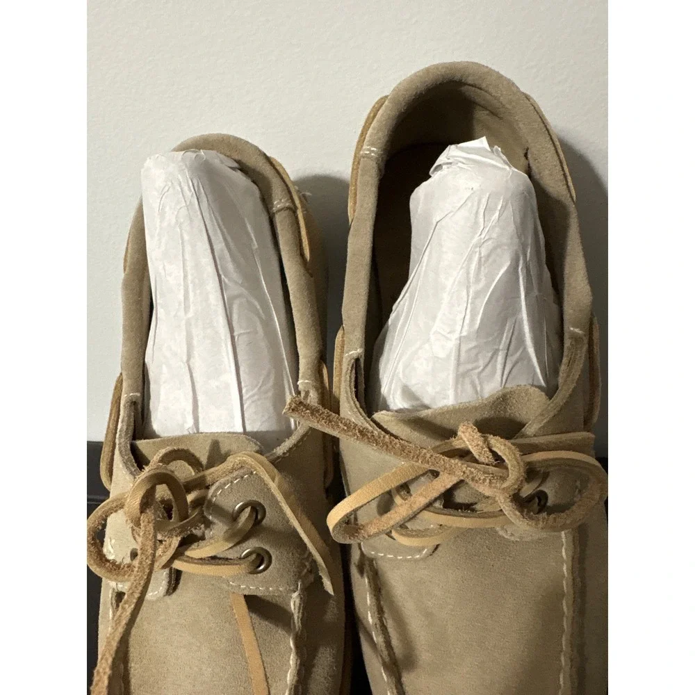 Nunn Bush NXXT Mens Sz 8 W 9.5 Tan Suede Boat Shoes‎ Nautical Loafers Deck Shoes